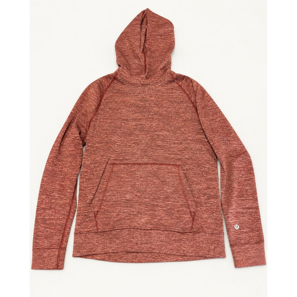 Lululemon At Ease Hoodie Men's Heathered Brick Red Textured Pullover